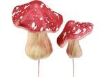 Decorazioni Autunnali Funghi Velenosi Artificiali Rossi Su Filo Metallico 5,5/8 Cm Set Da 12 Pezzi Per Decorazioni Da Tavola, Fai Da Te E Fioristica, 12 Pezzi