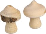 Decorazione A Spaglio Mini Funghi In Legno Decorazione Natura Con Corteccia Ø2Cm 36 Pz - Decorazione Tavola Progetti Artigianali Stile Country