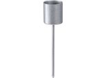 Portacandele A Bastoncino Da Incollare Grigio Argento Ø2,5 Cm H11 Cm Per Corona D'avvento E Decorazione Della Tavola Set Da 16