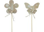 Decorazioni Floreali In Legno Farfalla Fiore Decorazioni Primaverili 9 Cm 12 Pezzi, Naturale, 12 Pezzi