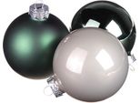 Baubles Di Natale In Vetro Verde Grigio Ø6Cm 24 Pezzi - Set Di Decorazioni Per Albero Di Natale Per Addobbi Eleganti
