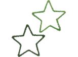 Set Di 8 Stelle Di Iuta Verdi Da 15 Cm - Decorazioni Da Tavola E Da Albero Sostenibili Per L'avvento E Il Natale