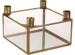 Portacandele Dell'avvento A Specchio Oro Da Riempire 15×15×10,5Cm - Decorazione Natalizia