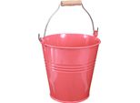 Secchio Deco Rosa Vaso Da Fiori In Metallo 26X22,5X23Cm 6L Vaso Da Fioriera Giardino Deco
