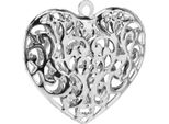 Cuore Decorativo In Metallo Argentato Da Appendere Per Matrimoni 5,5X5 Cm 20 Pezzi, 20 Pezzi