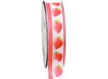 Nastro Decorativo Fragole Nastro Di Tessuto 25Mm 15M, Bordi Stabili