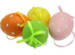 Uova Di Pasqua Puntini Di Plastica Colorati 9,5 Cm Set Di 8 Decorazioni, 8 Pezzi