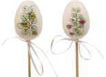 Set Di 12 Uova Di Pasqua In Plastica - Decorazione Pasquale, Decorazione Primaverile, Decorazione Floreale