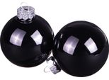 Baubles Natalizi In Vetro Nero Ø6Cm - Set Di 24 Baubles Per Albero Di Natale Decorazione Glamour