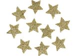 Mini Stella Glitterata Oro 2,5 Cm Decorazione Natalizia Artigianale 96 Pezzi