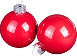 Bubles Di Natale Rosso Albero Bubles Vetro Lucido Ø6Cm 24 Pezzi Decorazioni Di Natale Decorazioni Per L'albero Di Natale