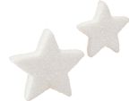 Stelle Decorative Bianche Glitterate Decorazione Natalizia A Pioggia Plastica 36 Pezzi 4/5Cm