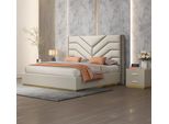Letto Rivestimento Design Lusso Legno Letti Matrimoniali Matrimonio Camera Da Letto Pelle Hotel Arredamento