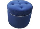 Chesterfield Pouf Tessile Sgabello Rotondo Sgabello Imbottito Sedile Sgabello Nuovo