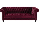 Tre Posti Bordaux Tessuto Soggiorno Design Divano Imbottito Divano Chesterfield Nuovo