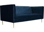 Divano A Due Posti Divani Tessili In Tessuto Blu Navy Soggiorno Design Divani Imbottiti