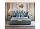 Letto Da Camera Verde Imbottito Design Letti Matrimoniali Di Lusso Hotel 180X200Cm Nuovo