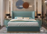 Lusso Camera Da Letto Letto Matrimoniale Tessile Legno Pelle Imbottitura Letti 180X200 Nuovo