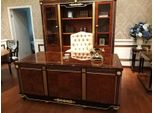 Set Ufficio Arredo Scrivania Tavolo + Sedia Direzionale Poltrona Barocco Rococò 2 Pz.