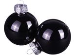 Baubles Neri In Vetro Decorazione Natalizia Mini Ø3Cm 22 Pz