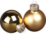 Mini Baubles Natalizi In Vetro Oro Opaco Lucido Ø3Cm 22 Pezzi