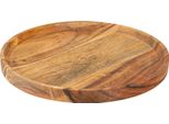 Vassoio Decorativo In Legno D'acacia Ø20Cm Oliato Naturale