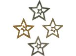 Decorazioni Natalizie Sparse Stelle Di Legno 4 Colori 4 Cm 72 Pezzi Per Decorazioni Da Tavola, 72 Pezzi