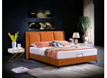 Letto Tappezzeria Arancione Lusso Letti Hotel Matrimoniali Camera Da Letto In Pelle 180X200 Mobili