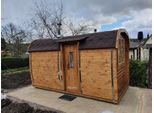 Sauna In Legno A Botte Sauna Da Giardino 46 Mm Sauna A Botte Con Tegole 4-6 Persone