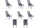 6X Sedia Chesterfield Designer Tappezzeria Sedie Sedile Tessile Set Nuovo