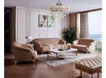 Divano Chesterfield Design Divano Tappezzeria Set 3+2+1 Pelle Metallo Lusso