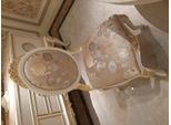 1X Sedia Trono Poltrona Set Sala Da Pranzo Designer Legno Stile Antico Barocco Rococò