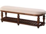 Sgabello Sgabello Imbottito Piedi Mobili Panche Soggiorno Seduta Pelle Beige Design Tessile