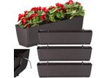 Set Di 3 Vasi Da Fiori Prosperplast | Ratolla Case Pw | Marrone | 60 Cm