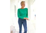 Strickpullover HEINE Pullover, Damen, Gr. 40, grün, 100% Baumwolle, unifarben, Langarm, Pullover