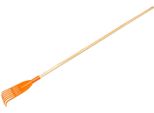 Kotarbau® Rastrello Per Foglie Plastica 7 Denti Arancione Rastrello Giardino Con Manico In Legno Rastrelli Per Foglie Erba Siepi Leggero