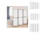 Vidaxl Paravento 5 Pezzi Bianco 250X180 Cm Tessuto - Divisorio Per Ambienti