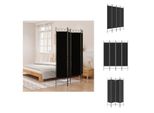 Vidaxl Paravento 4 Pezzi Nero 160X200 Cm Tessuto - Divisorio Per Ambienti