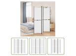 The Living Store Paravento 3 Pz. Paravento Bianco 150X180 Cm Tessuto