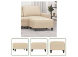 The Living Store Poggiapiedi Crema 70X55X41 Cm In Tessuto Microfibra