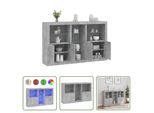 The Living Store Credenza Con Luci Led Grigio Cemento 162X37X100 Cm