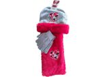 Disney Minnie Mouse Set Cappello Sciarpa Guanti Per Ragazza Inverno