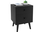 Costway Comodino Con 2 Cassetti, Tavolino In Legno, Comodino Letto A Molle, Comodino Per Soggiorno, Camera Da Letto, 45 X 39,5 X 62 Cm (Nero)