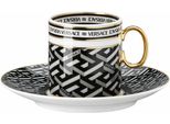 Tazza Da Caffè Espresso Rosenthal Versace La Greca Signature Black 2 Pz