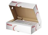 Esselte 128004 Scatola Archivio, 80 Mm, A4, Cartone Ondulato, Bianco/Rosso