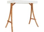 Vidaxl Telaio Per Altalena Con Tetto In Legno Bentwood Crema Finitura Teak Massiccio