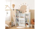 Sobuy Scaffale Per Bambini Scaffale Montessori Per La Cameretta Dei Bambini Con 8 Scomparti Aperti Scaffale Per Bambini Per La Conservazione Dei Giocattoli Bianco 106X104X30 Cm KMB55-W