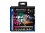 Penne Con Punta In Fibra Staedtler® 375 C12 Calligrafia A Pigmenti - 12 Colori Assortiti