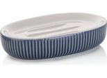 Kela Portasapone In Ceramica Ava Blu Fumo 13,5X8,5X3,0Cm KL-24424