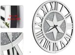 Grande Orologio Da Parete Rotondo, Movimento Al Quarzo Silenzioso, Effetto Scintillante Di Diamanti Schiacciati, 60 Cm (24 Pollici)
